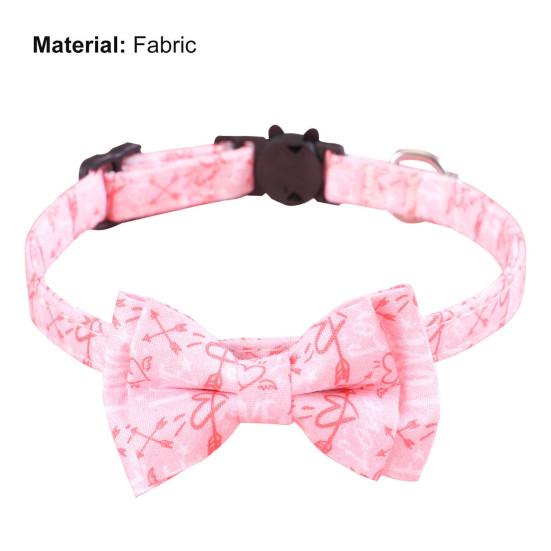 Dog Collar Love-heart Pattern Decorative Adjustable Breakaway Pet Cats Dogs Bow-knot Collars