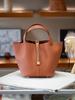 Picotin22 Half-Handmade Cowhide Strap Weave Top Handle Tote Bag For Women