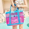 Large Capacity Makeup Storage Bag Women Multifunctional Mesh Shoulder Bag Travel Portable Breathable Mesh Bag Tote Beach Bags