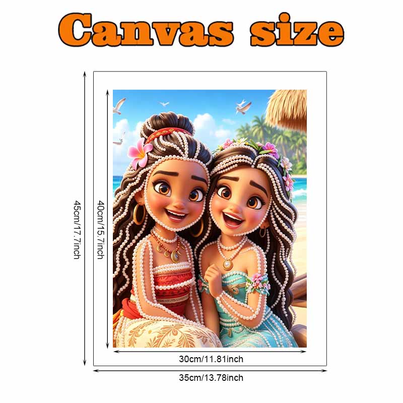 Disney Pearl Art Painting Moana Handmade diy5D Pearl Gem Painting Pictures Crafts Special Shape Home Wall Decoration