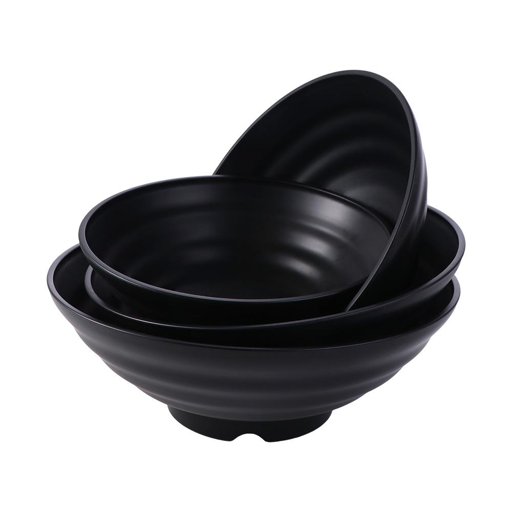 Melamine Fruit Salad Bowl Pure Black Noodle Bowl Tableware Ramen Bowl  Rice
