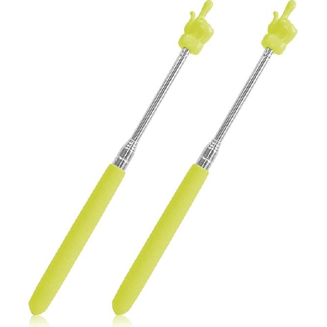 2 Pcs Finger Pointer Stick, Telescopic Hand Pointer Finger Stick, Classroom Pointer for Elementary School Kindergarten Teacher, Classroom Supplies жёлтый