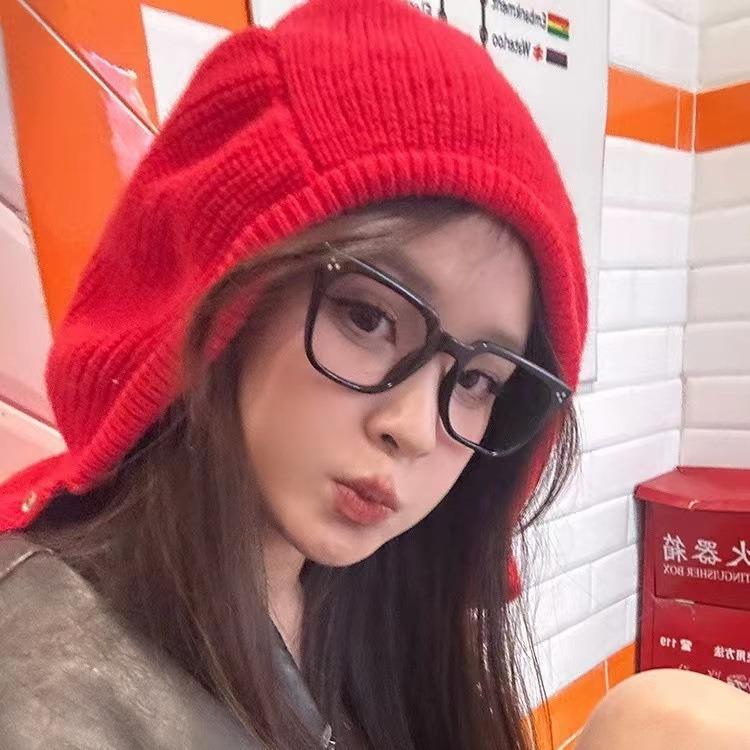 Myopia Glasses Retro Flat Glasses Black Frame Anti-blue Glasses