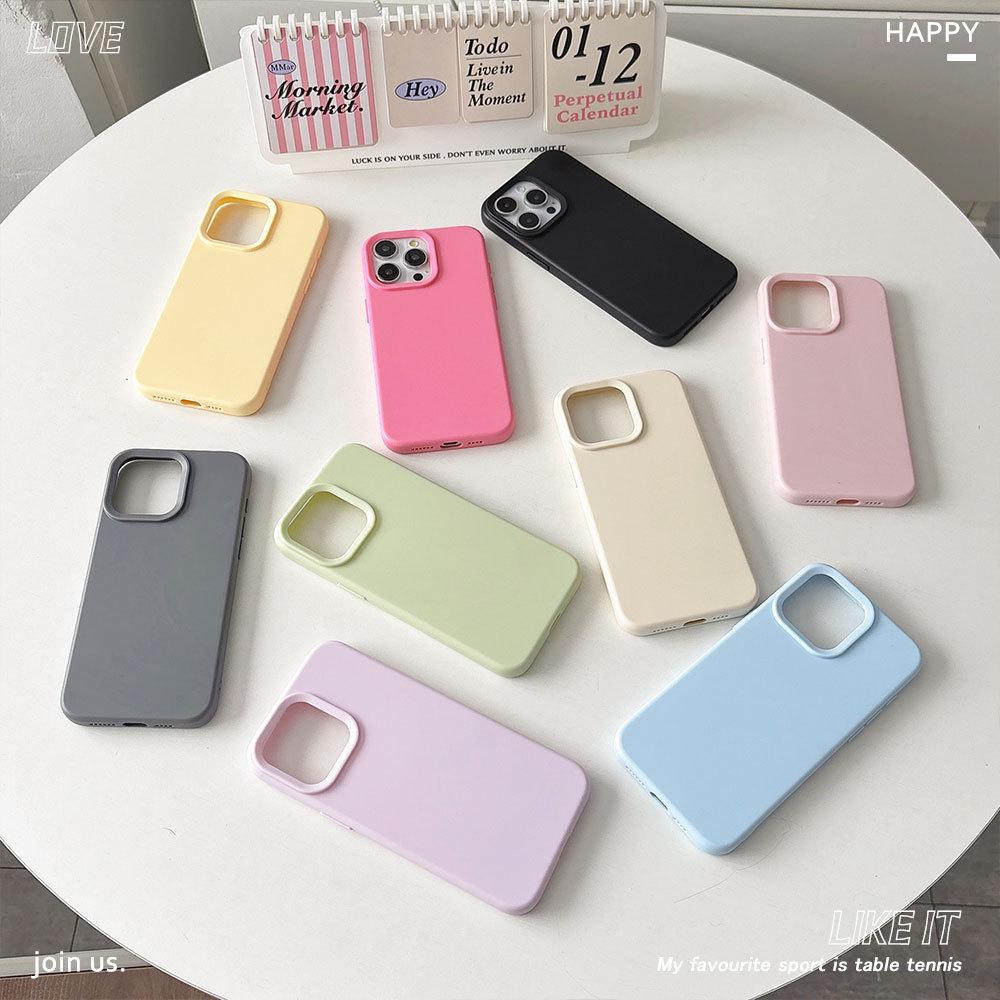 Minimalist iPhone 12-16 Protective Case: Soft Shell, Macaron Colors