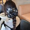 Retro Plaid Hairband French Temperament Elastic Hair Rope Hair Accessories