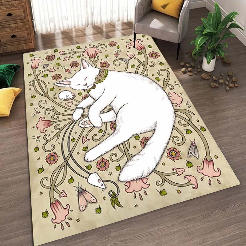 Nordic Countryside Style Carpet Bedroom Sofa Tea Table Tatami Cartoon Long Strip Home Living Room Floor Mat