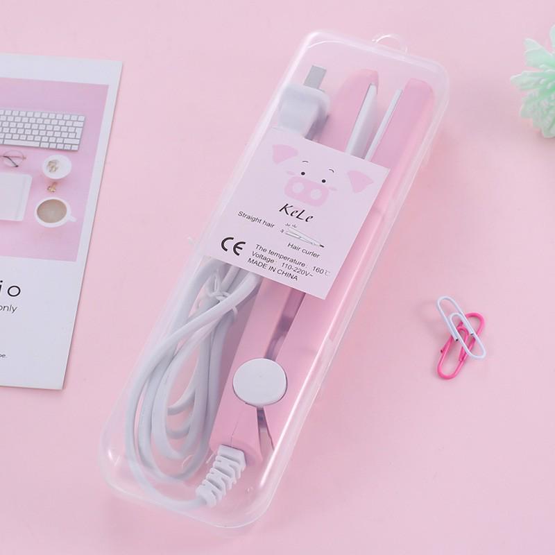 Dual-Use Bang Straightener & Curler: Compact, Low Power, Mini Iron for Dormitory Use