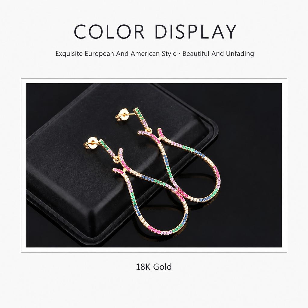 WNFU Women's Earrings, Gold Zircon, Copper