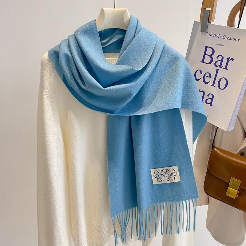 New scarf women's winter thickened student imitation cashmere white couple scarf versatile for male and girlfriend