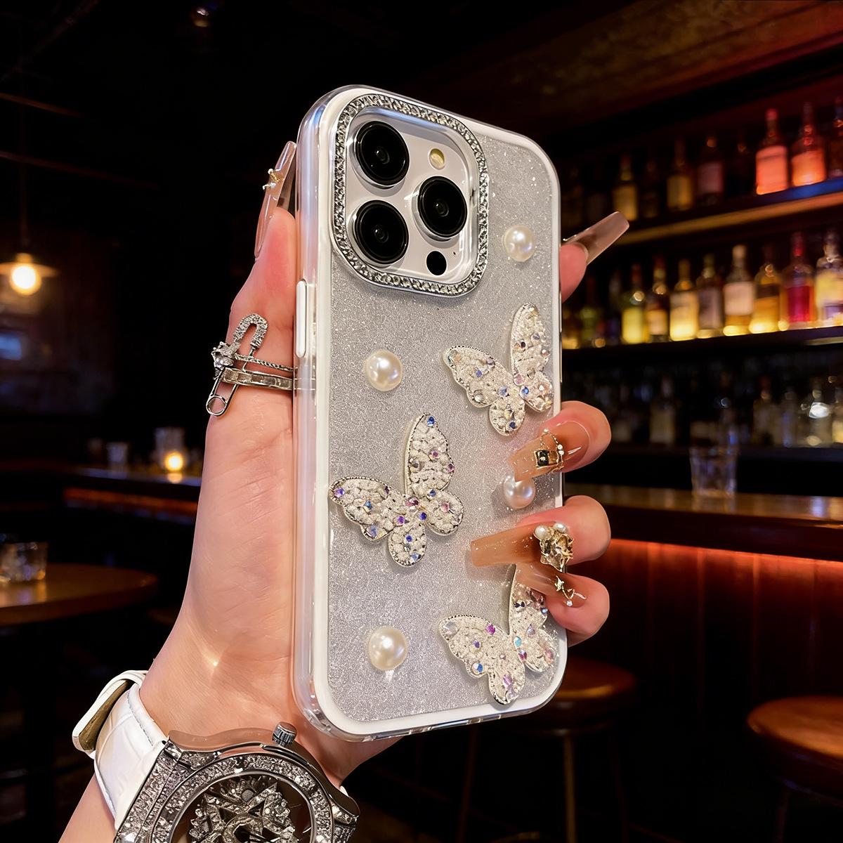 

3D Rhinestone Bow Cat Phone Case for iPhone 16/14/13/12 - Sparkling Glitter iPhone 16 Pro