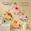 Soft Coral Fleece Hand Towels | Thickened Super Absorbent Horse Design Hanging Towels for Chinese New Year