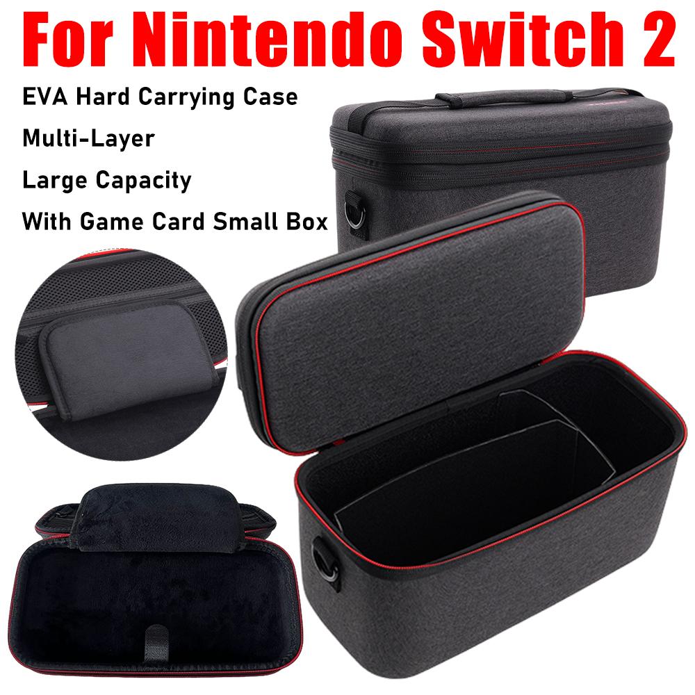 For Switch 2 EVA Hard Case Portable Travel Large Capacity Storage Bag Shockproof Organizer Box For Nintendo Switch 2 Accessories