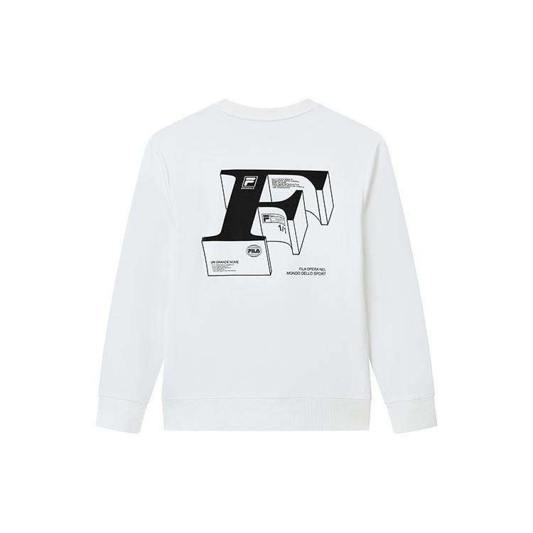 FILA Sweatshirts Men's Nitrocellulose White Crew Neck Moderate Regular F51M239203F-WT