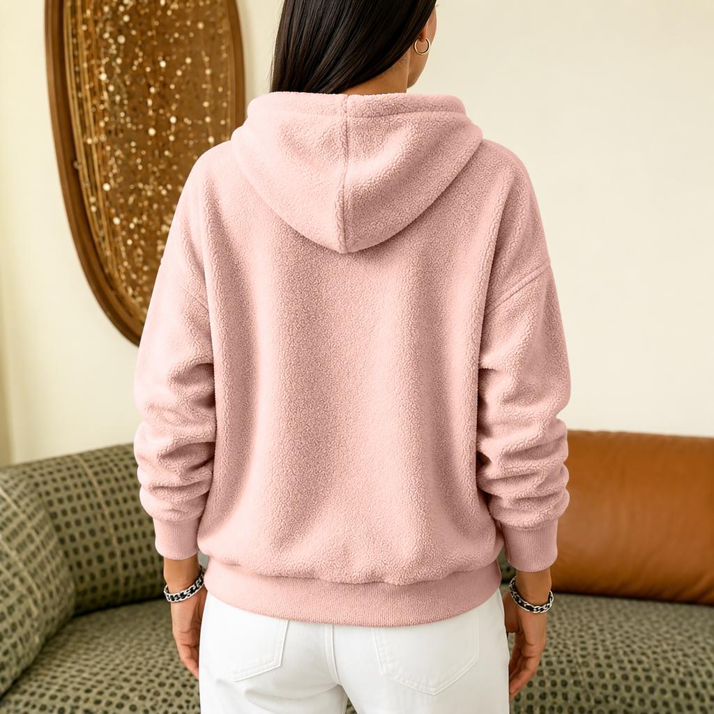 Women's Double-Sided Zip Neck Hoodie Casual Fall Winter Sweatshirt for Commute