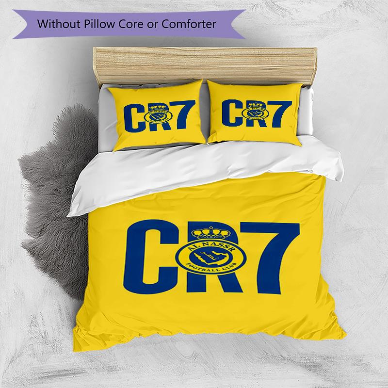3pcs Football Team (27) Design Cover Set - HD Printed Bedding with 1 Cover and 2 Pillowcases - Perfect for Home and Dorm Decor