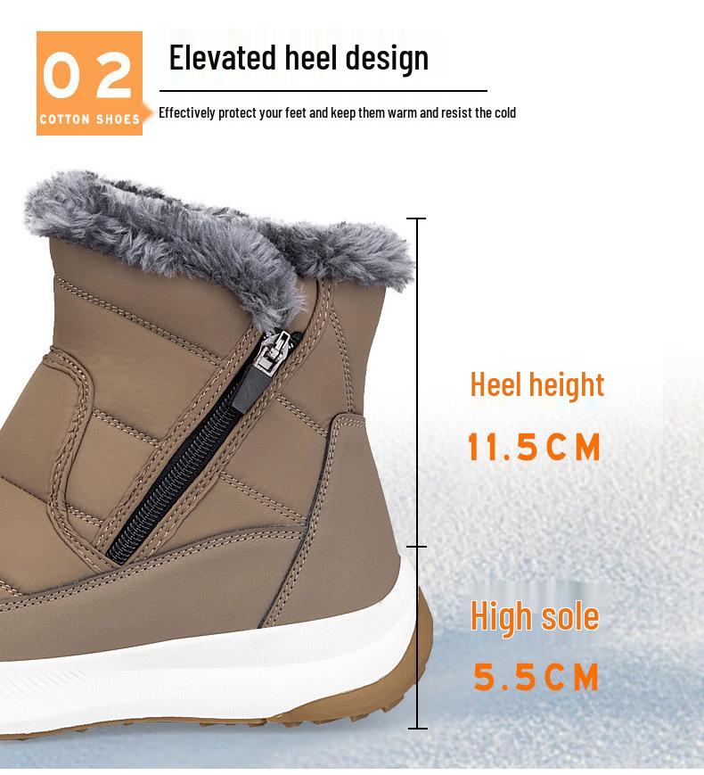 Zhang Kaili Women's Winter Plus Velvet Cotton Shoes - Comfortable, Thickened, Non-Slip Walking Shoes for Middle-Aged and Elderly.
