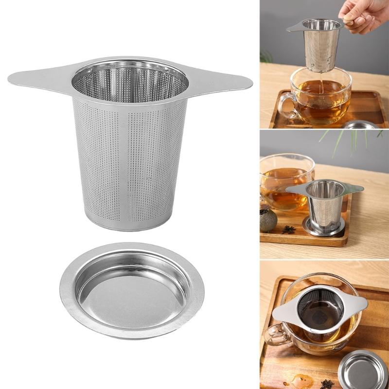 Easy To Clean Tea Strainers with Lid and Convenient Handle Fine Tea Infuser  Tea Strainers for Teapots and Cups