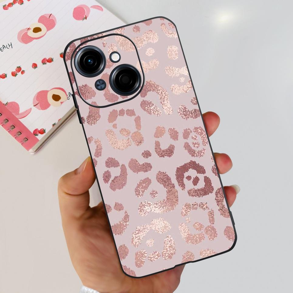 Flower Butterfly Women Fashion Back Cover For Tecno Spark GO 1 Spark GO 2025 Phone Funda Black Matte Soft TPU Silicone