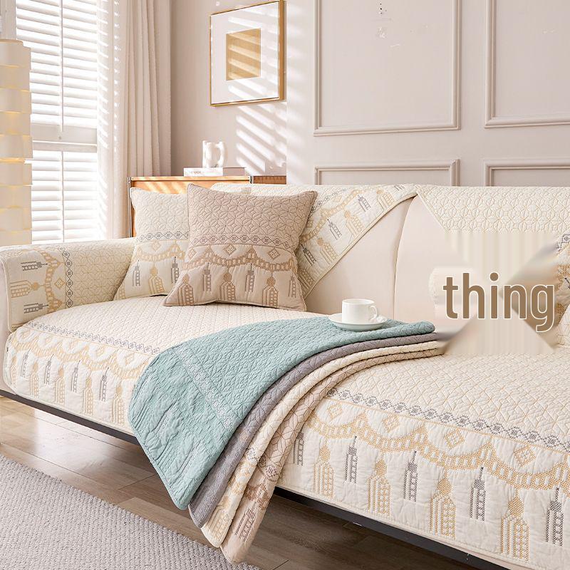 All-Cotton Non-Slip Sofa Cushion Cover: Universal, Luxurious Fabric for All Seasons
