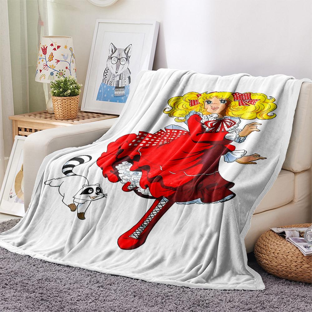 1PC Candy Candy Print Flannel Blanket, High quality All Seasons, Home Decor, Warmth and Comfort, Perfect for Christmas Gifts