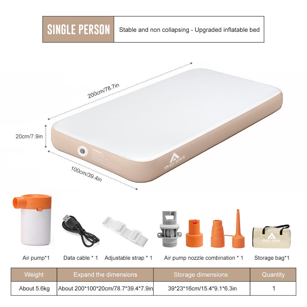 20cm Three-Person Inflatable PVC Air Mattress for Camping