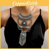 Vintage Turquoise Multilayer Waterdrop Pendant Necklace For Women With Tassel Style
