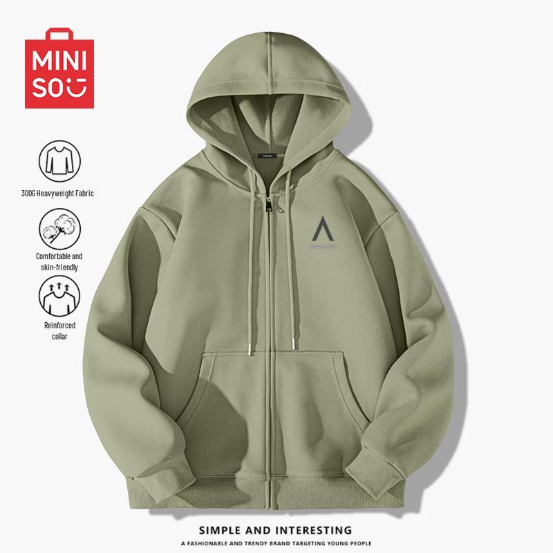 

MINISO Men s Casual Zip-Up Hoodie Jacket 3XL