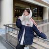Jesienna i Zimowa Kurtka Bawełniana Puchowa w Bloki Kolorystyczne Wersja Koreańska Luźna i Gruba Kurtka Bawełniana Ciepła Kurtka Bawełniana Kurtka