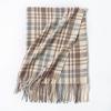 British Plaid Scarf Women's Autumn and Winter New Versatile Couple Long Warm Double-sided Thickened Retro Scarf