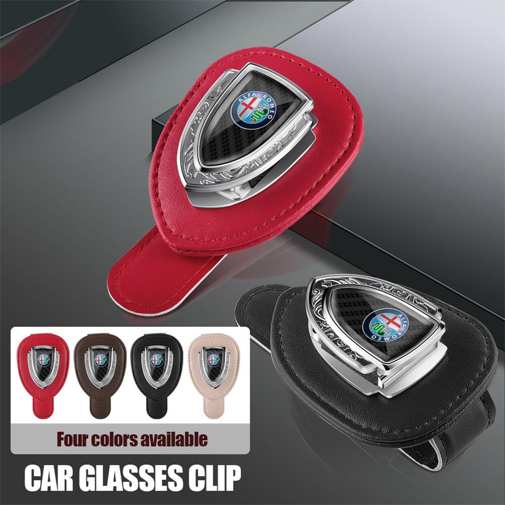 Car Sun Visor Eyeglass Clip Sunglasses Organizer Card Holder For Alfa Romeo Giulietta 159 147 156 Mito Giulia Valve Accessories