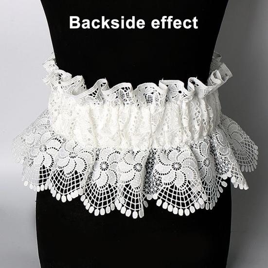 Women Belt Embroidery Lace Splicing Adjustable Fit Wide Elastic Belt Breathable Lace Imitation Leather Waistband Versatile Accessory