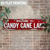 Vintage Metal Sign Candy Cane Lane Retro Christmas Wall Decor