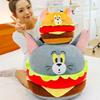 Tom Jerry And Giant Burger Plush Toy Creative Round Ball Kids Children Gift Doll