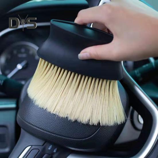 High Density Soft Bristle Car Dust Removal Brush Auto Air Conditioning Vents Interior Brush Ergonomic Handle Cleaning Brush