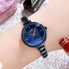 Rose Gold Temperament Socialite Watch Woman, Trendy Plaid Creative Bracelet Watch, Student Waterproof Fashion Watch