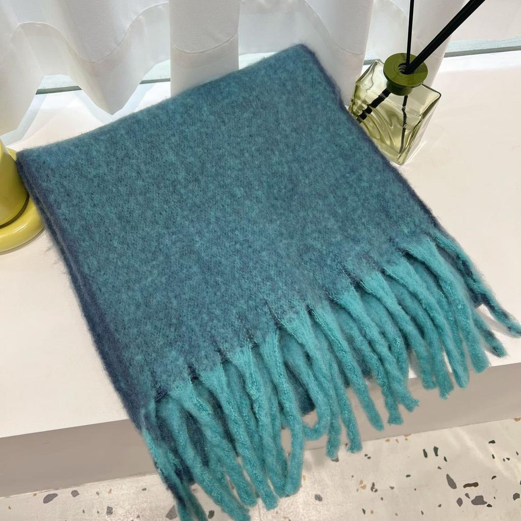 Outer Fringed Shawl Autumn and Winter New Mohair Scarf Women's Warm and Comfortable Versatile Soft Waxy Scarf Men's European and American