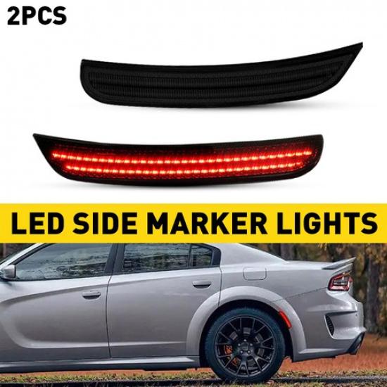Front Bumper Rear Side Red Marker Signal For Lights Dodge 2015- Charger IP67