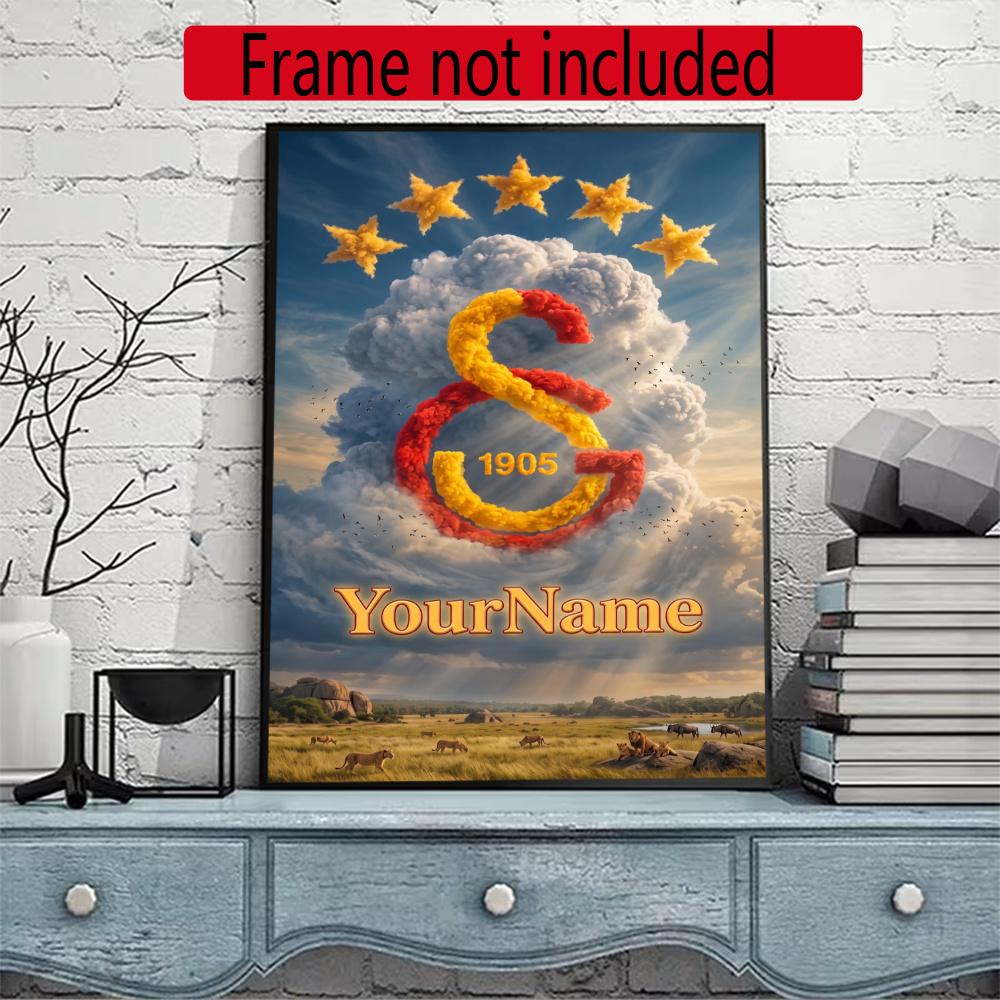 Galatasaray Personalized Name Round Diamond Painting Kit Diamond Embroidery Painting Rhinestones Mosaic Frameless Handwork Decoration Arts
