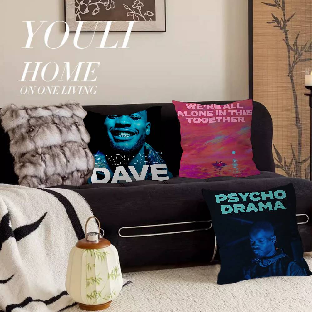 Pop Hip Hop Rapper Dave Pillow Gift Home Office Decoration Bedroom Sofa Car Cushion Cover Case 45x45