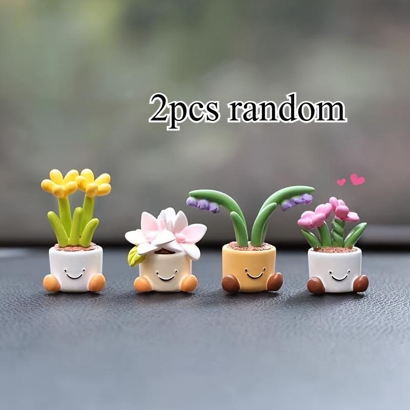 Car accessories and ornaments, cute potted flower car ornaments, mini dashboard ornaments, fresh and charming gifts