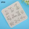 2PCs Silicone Mold   Hand Made Tool Cartoon Animals shape High Temperature Resistance(Gray )