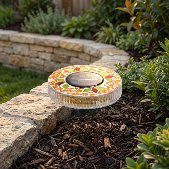 Solar Ground Light Outdoor Flat Solar Powered Disc Light IP68 Waterproof Pathway Light for Garden Yard Lawn Walkway Driveway Landscape Lighting