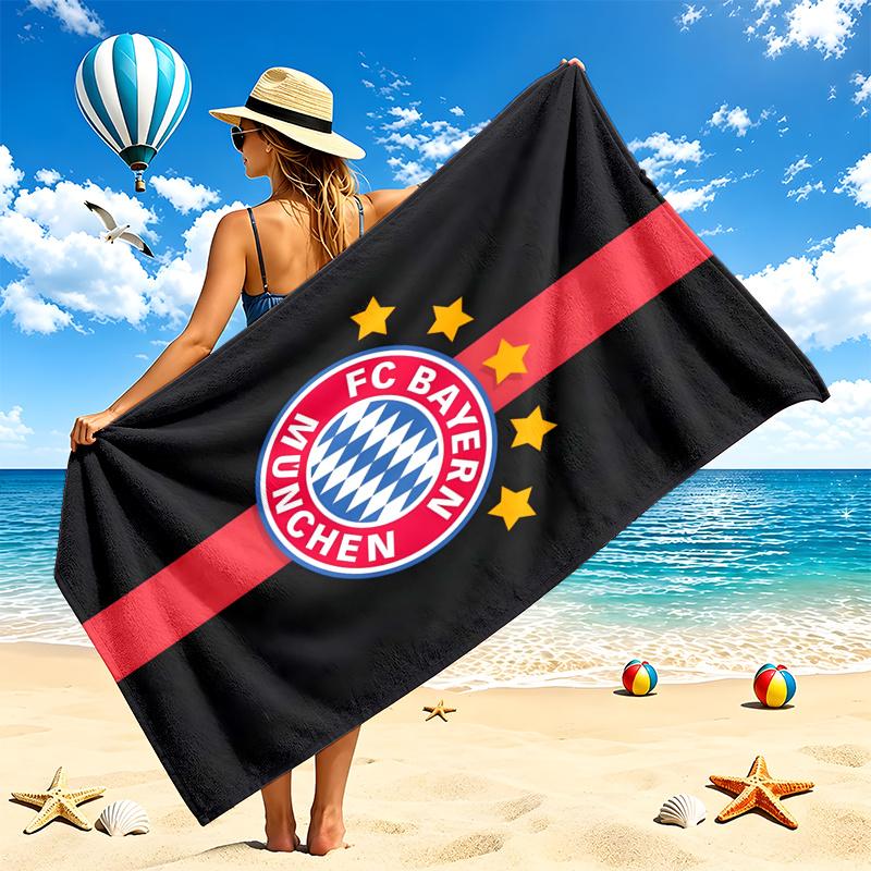 FC Bayern Munchen Beach Towel Quick Dry Soft MicrofiberSand Resistant Oversized Cabana Bath Sheet for Swimming Pool Travel Gift