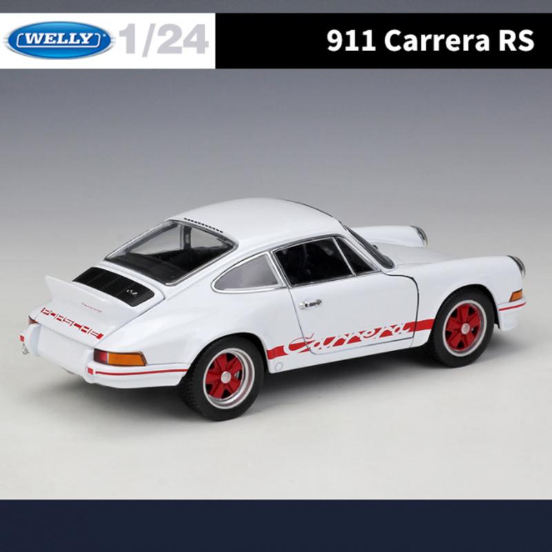 Welly 1/24 Porsche 911 Carrera RS Alaşım Spor Araba Modeli Döküm Metal Oyuncak Yarış Araçları Araba Modeli Simülasyon Çocuk Hediye