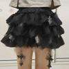 Sweet White Puffy Lace Ballet Skirt - Petite, High Waist, Elastic Waistband