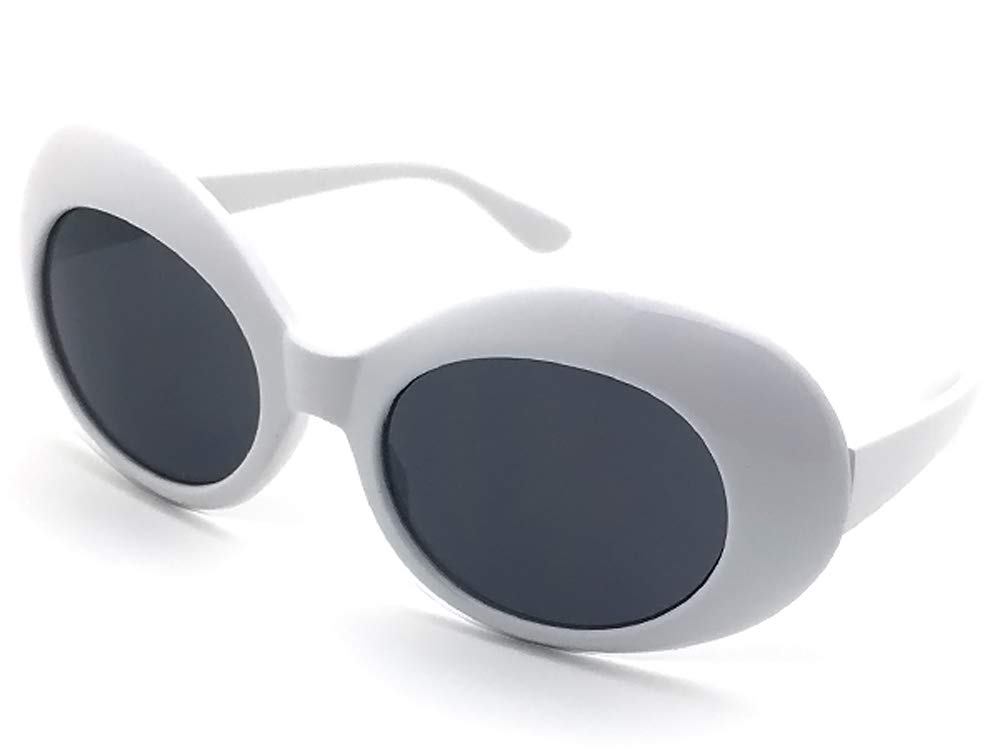DESIGN OVAL SUNGLASS x 70's (WHITE BLACK)