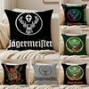 Drink J-Jaegermeister-r Logo Cushion Cover Silky Short Plush Sofa Pillow Cover Hidden Zipper Soft Dustproof Case for Home Decor