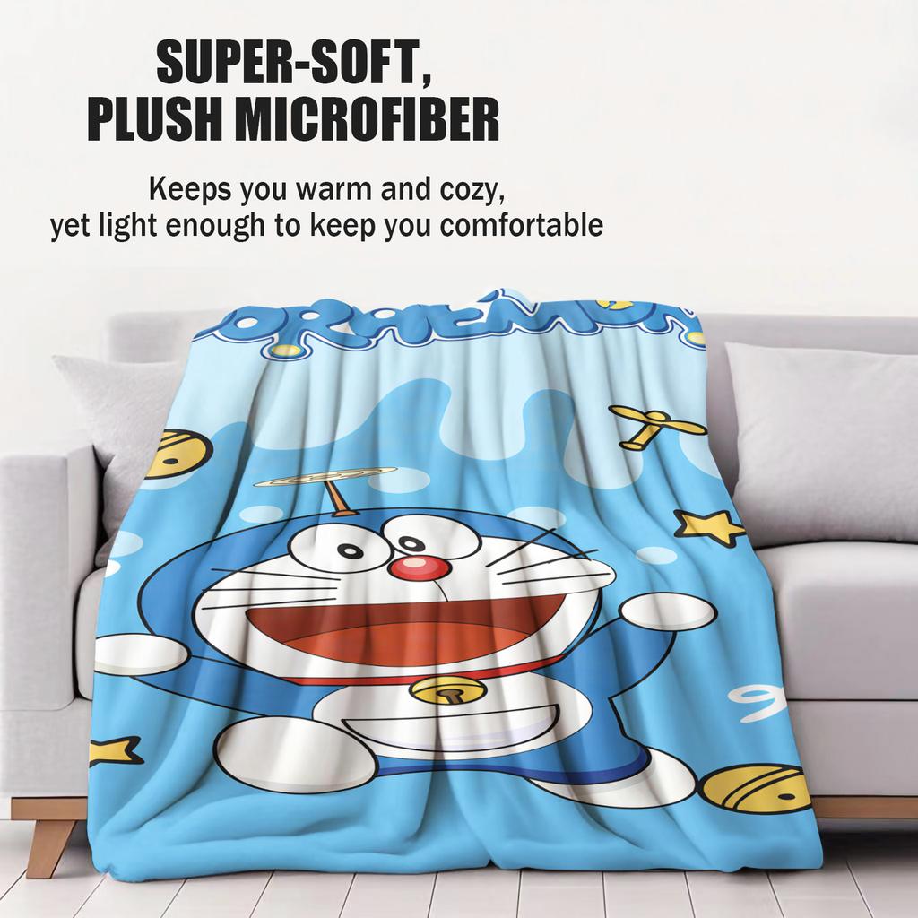 Doraemon Personal Big Head Printed Blanket For Office Travel Comfort Leisure Camp Multifunctional Universal Blanket Gife