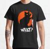 1019 Cat What Murderous Black Cat with Knife Gift T Shirt for Cat Lover 100 Cotton Graphic Tee Short Sleeve Clothes
