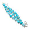 Larimar Oval Shape Gemstone Bracelet Amazing Adjustable Link Handmade Jewelry 9"